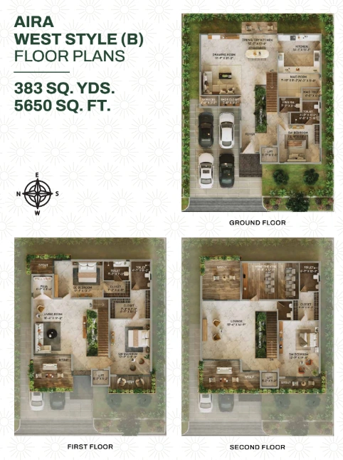 Aira villa west-facing floor plan