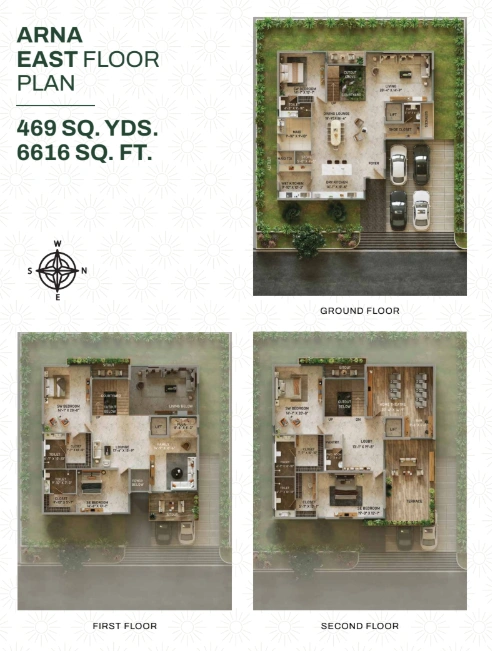 Arna villa east-facing floor plan