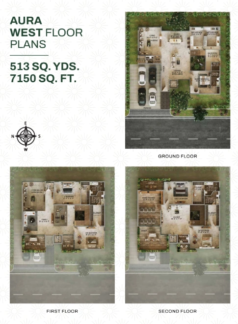 Aura villa west-facing floor plan